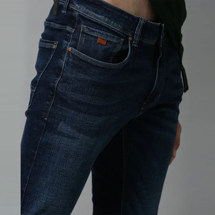 Slim-fit Stretchable Denim Jeans Pant For Men - Dark Blue
